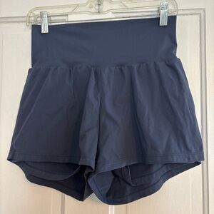 Women's Navy Blue High-Waisted Shorts